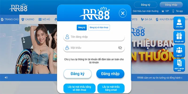 Đăng nhập RR88 hướng dẫn chi tiết